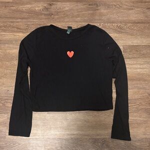 wild fable cropped heart long sleeve